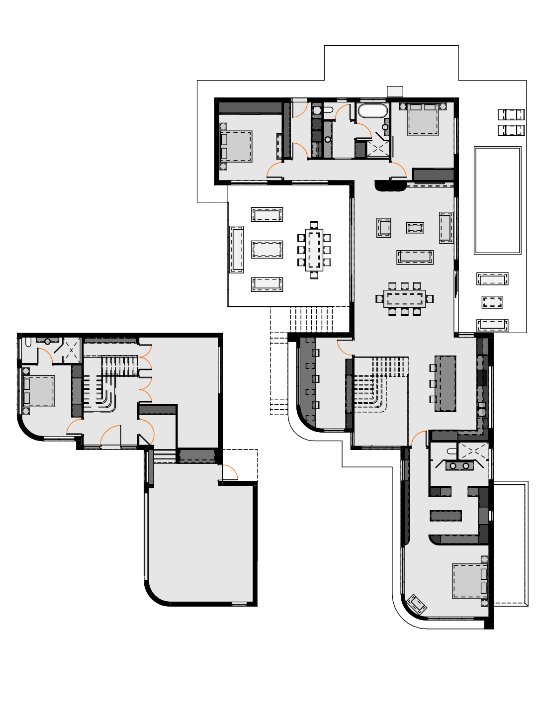 archicad plan sloping block split level design