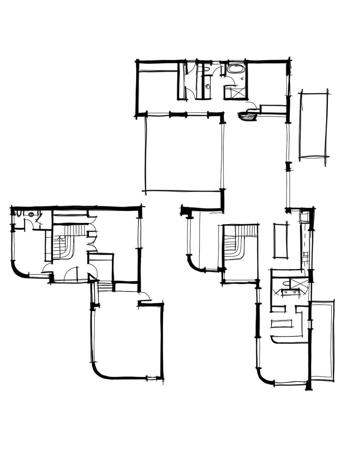 sketch design undercroft sloping block
